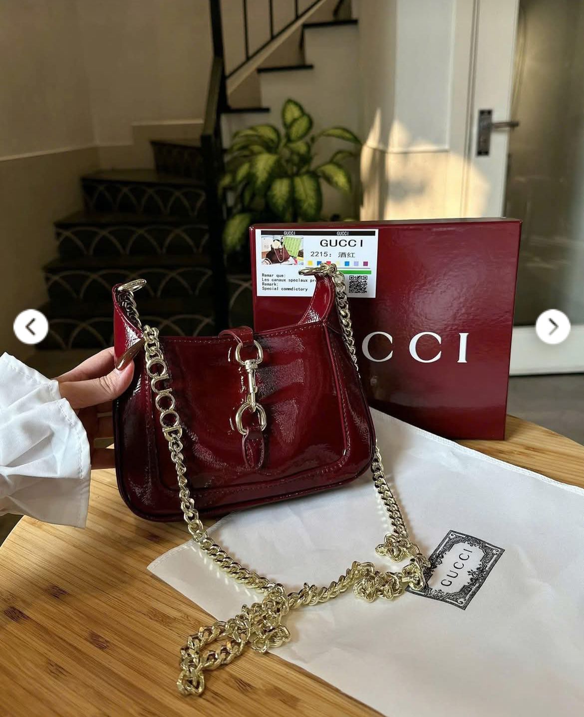 ZEVIRA'S G-U-C-C-I Jackie Notte Mini Shoulder Bag (Mehroon)