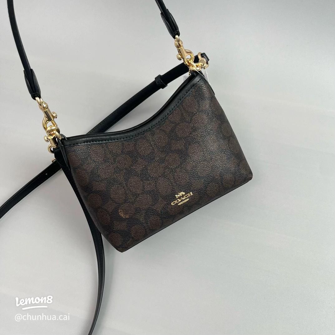 ZEVIRA'S C-O-A-C-H Laurel Mini Shoulder Bag in Signature Canvas (Brown 2)