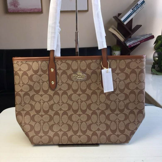 ZEVIRA'S C-O-A-C-H Premium Tote (Beige)