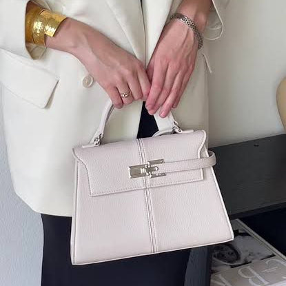 ZEVIRA'S J-W P-E-I Elise Top Handle Bag (White)