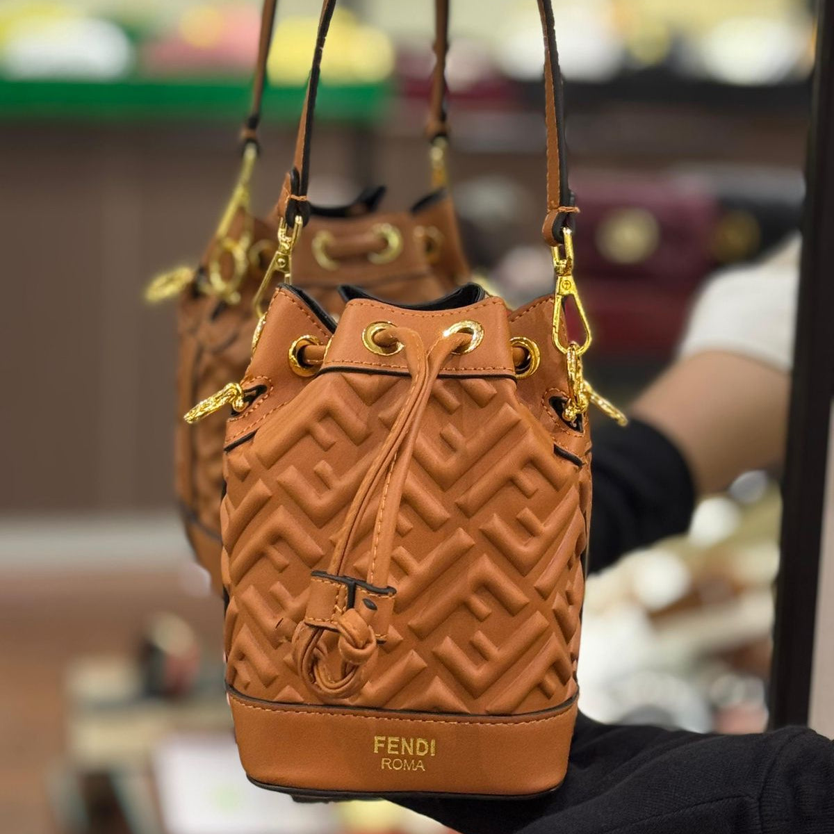ZEVIRA'S F-E-N-D-I Mon Tresor Bucket Bag (Mustard)