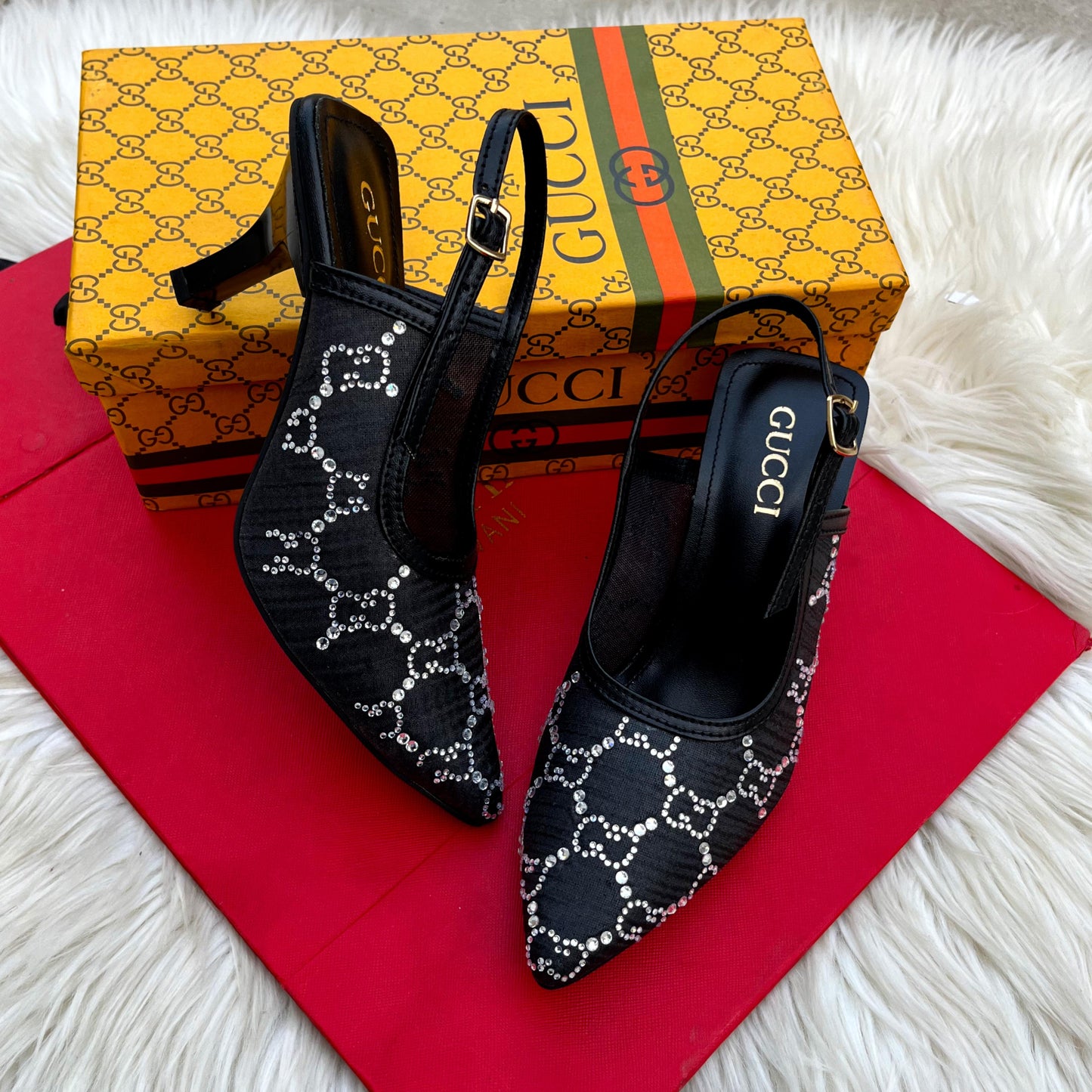 ZEVIRA'S G-U-C-C-I Heels Pump(Black)