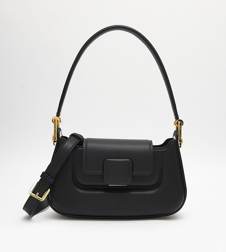 Premium Leather Push-Lock Top Handle Bag 04 (3 Colors)