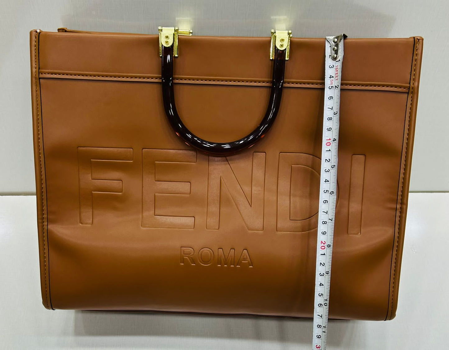 ZEVIRA'S F-E-N-D-I Premium Roma Large Tote (Mustard 2)