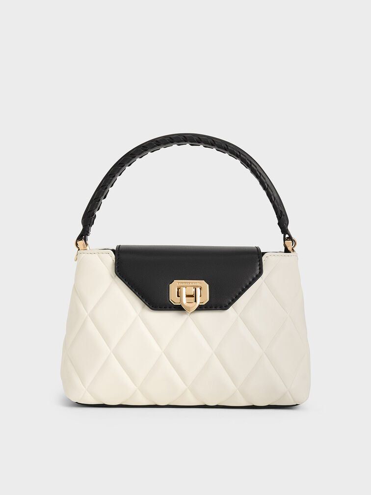 ZEVIRA'S CK Arwen Quilted Braided-Strap Top Handle Bag (2 Colors)