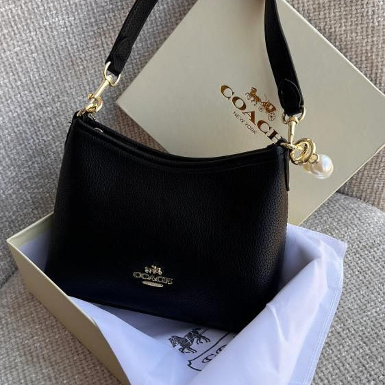 ZEVIRA'S C-O-A-C-H Laurel Mini Shoulder Bag in Signature Canvas (Black)