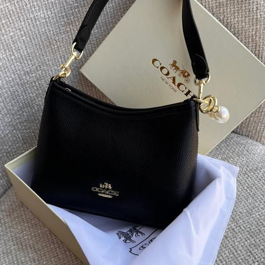 ZEVIRA'S C-O-A-C-H Laurel Mini Shoulder Bag in Signature Canvas (Black)