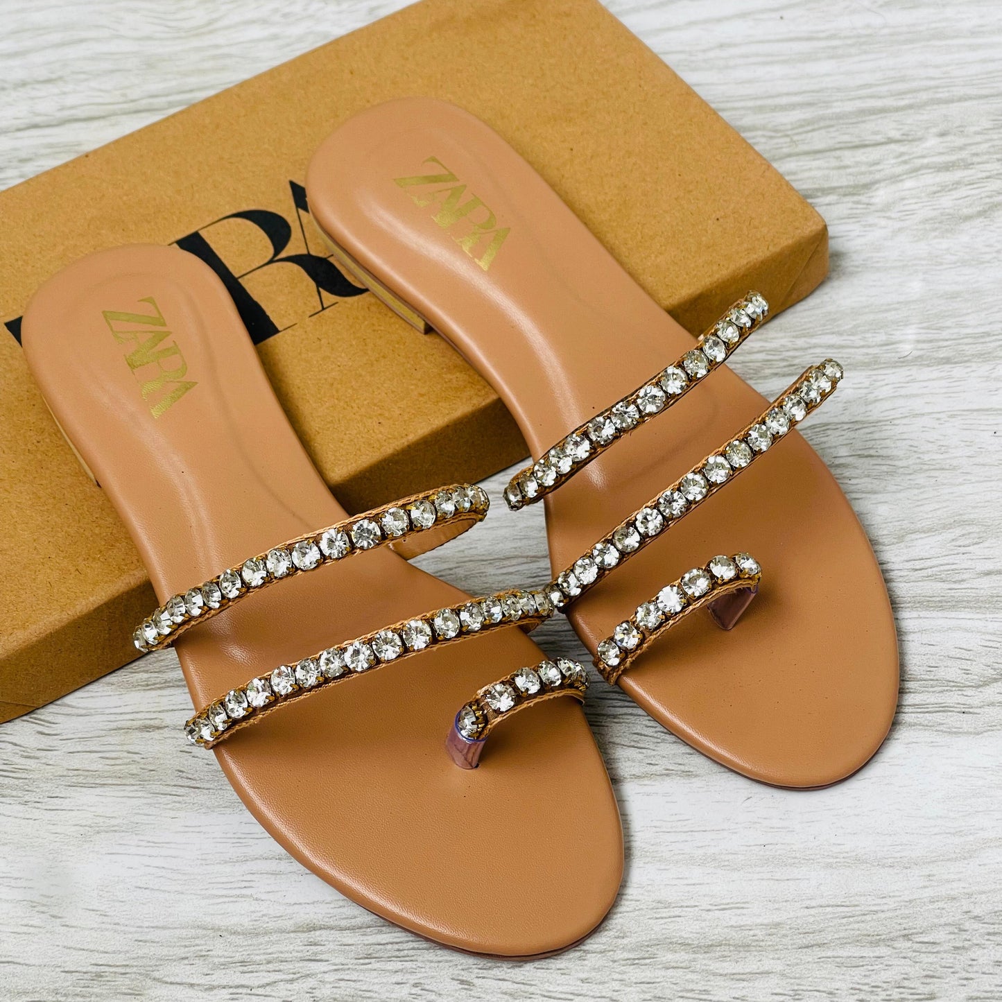 ZEVIRA'S Z-A-R-A Stone Embroidered Flats 05