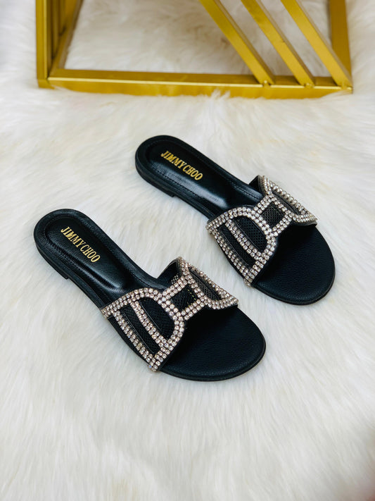 ZEVIRA'S  Elegant J--C Flat Slippers 02 (2 Colors)