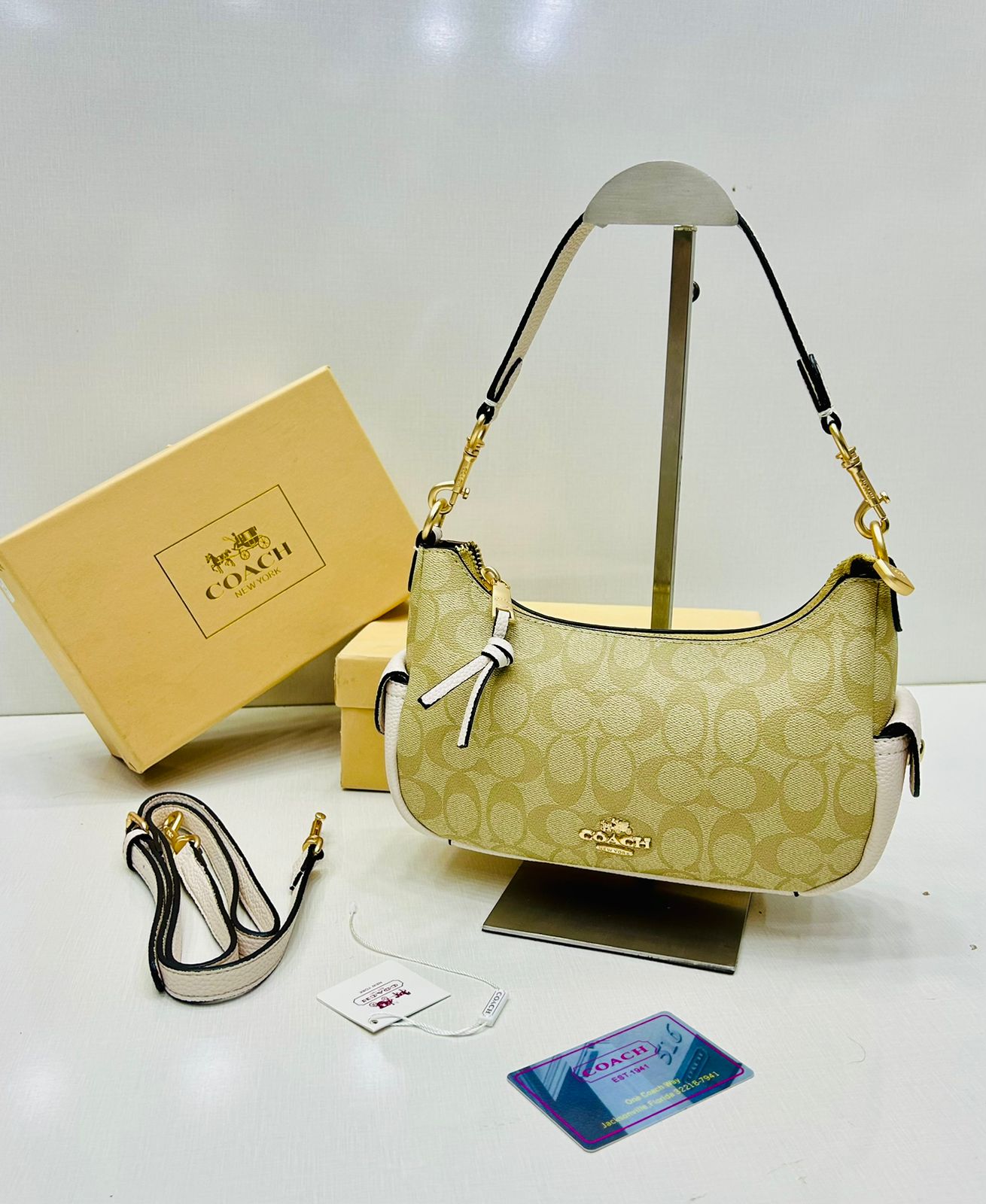 ZEVIRA'S C-O-A-C-H Premium Shoulder Bag (White)