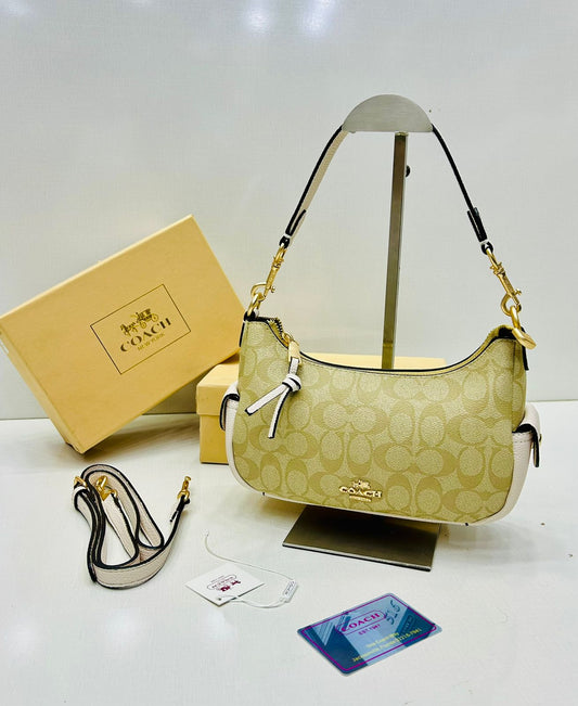 ZEVIRA'S C-O-A-C-H Premium Shoulder Bag (White)