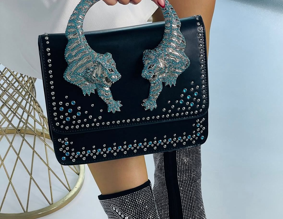 ZEVIRA'S ROAR CRYSTAL EMBELLISHED SHOULDER BAG 04