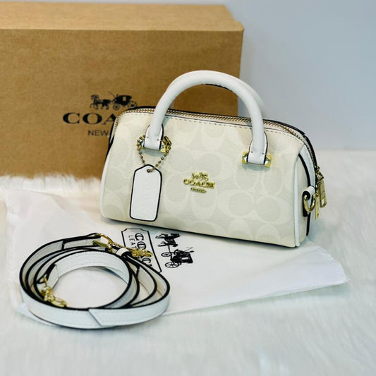 ZEVIRA'S C-O-A-C-H Mini Rowan Crossbody (White)