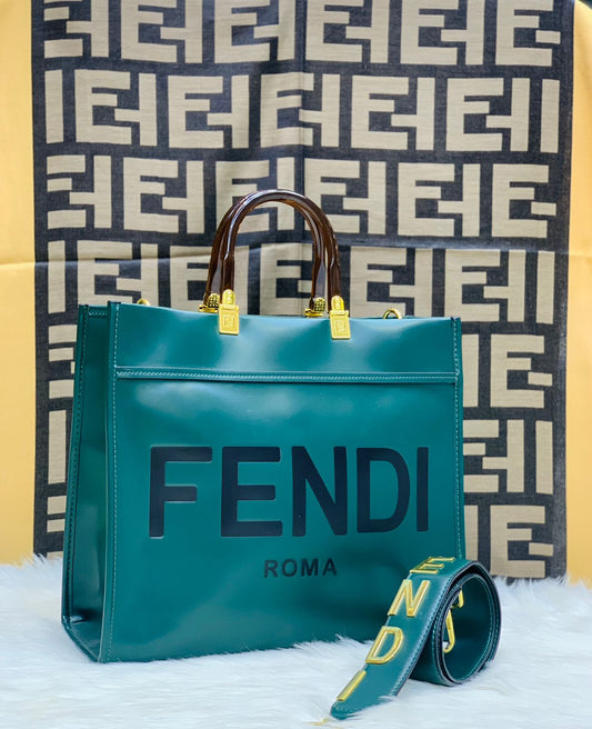 ZEVIRA'S Premium F-E-N-D-I Tote(Green)