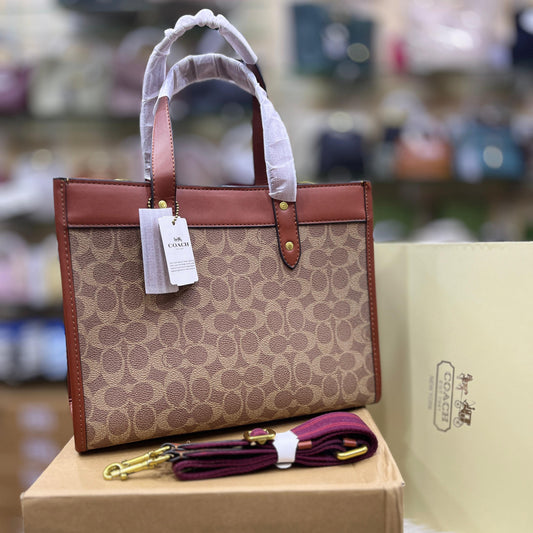 ZEVIRA'S C-O-A-C-H Field Tote 30 (Brown)