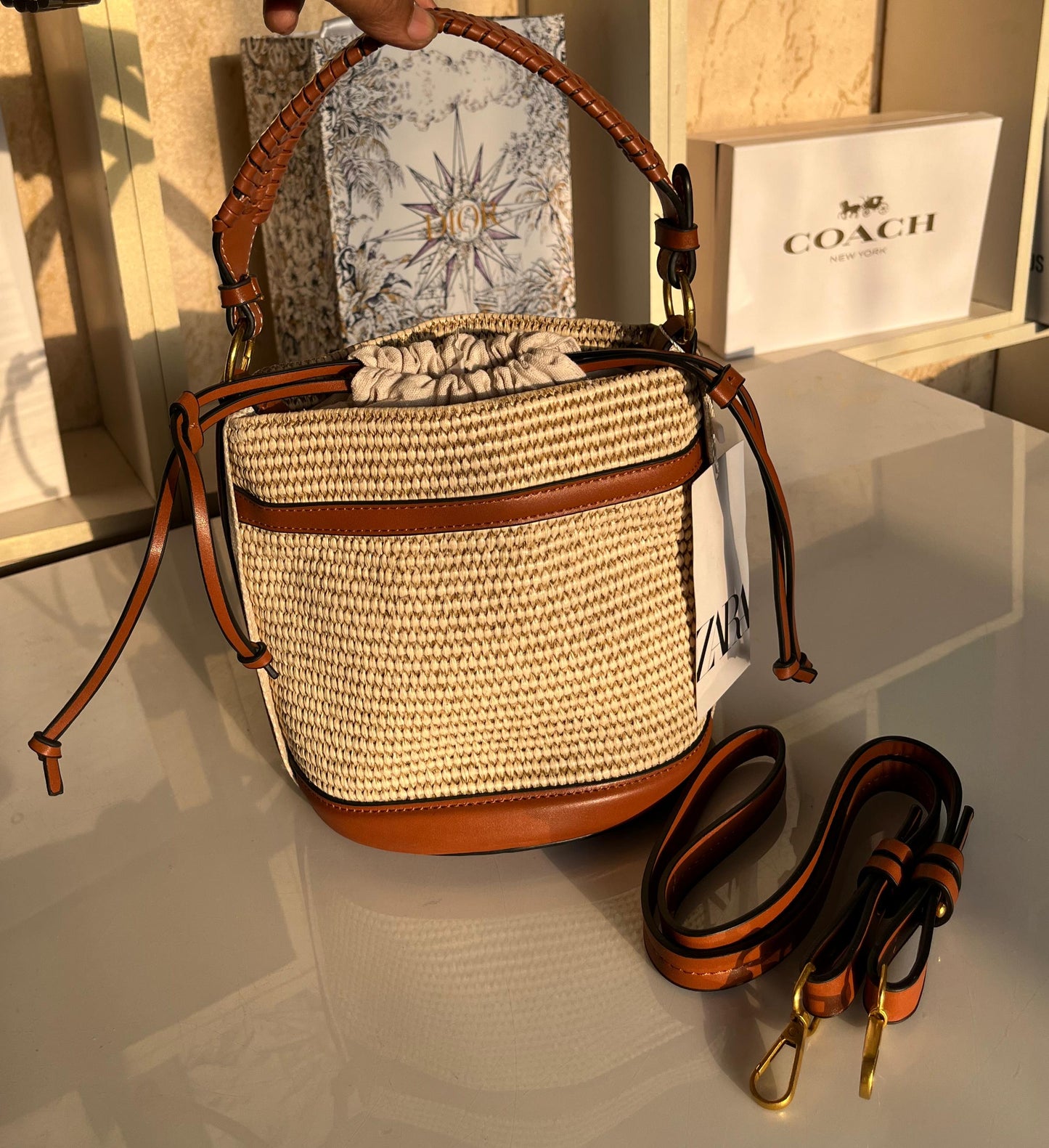 ZEVIRA'S Z-A-R-A Potli-Style Crossbody Bag with Long Belt (Fawn)