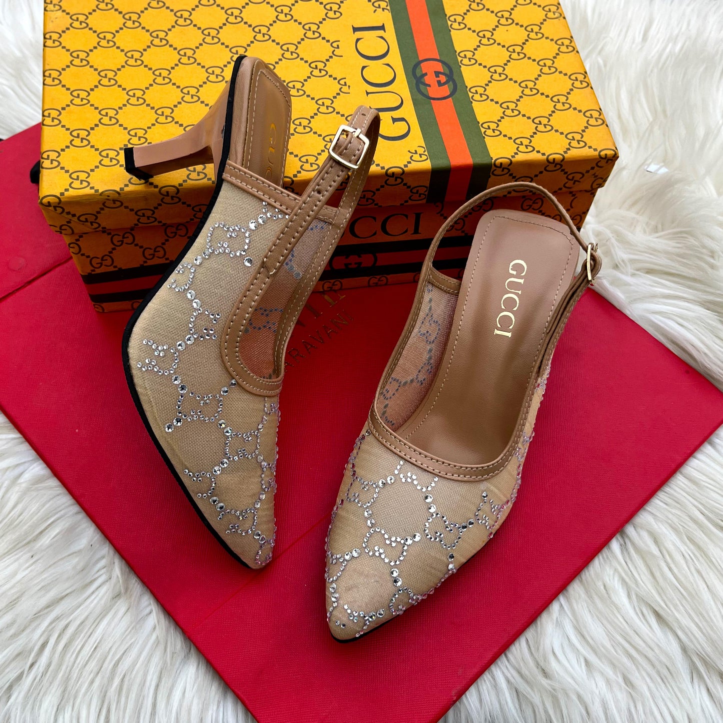 ZEVIRA'S G-U-C-C-I Heels Pump(Brown)