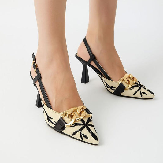 ZEVIRA'S Z-A-R-A Embroidered Heels (Black)