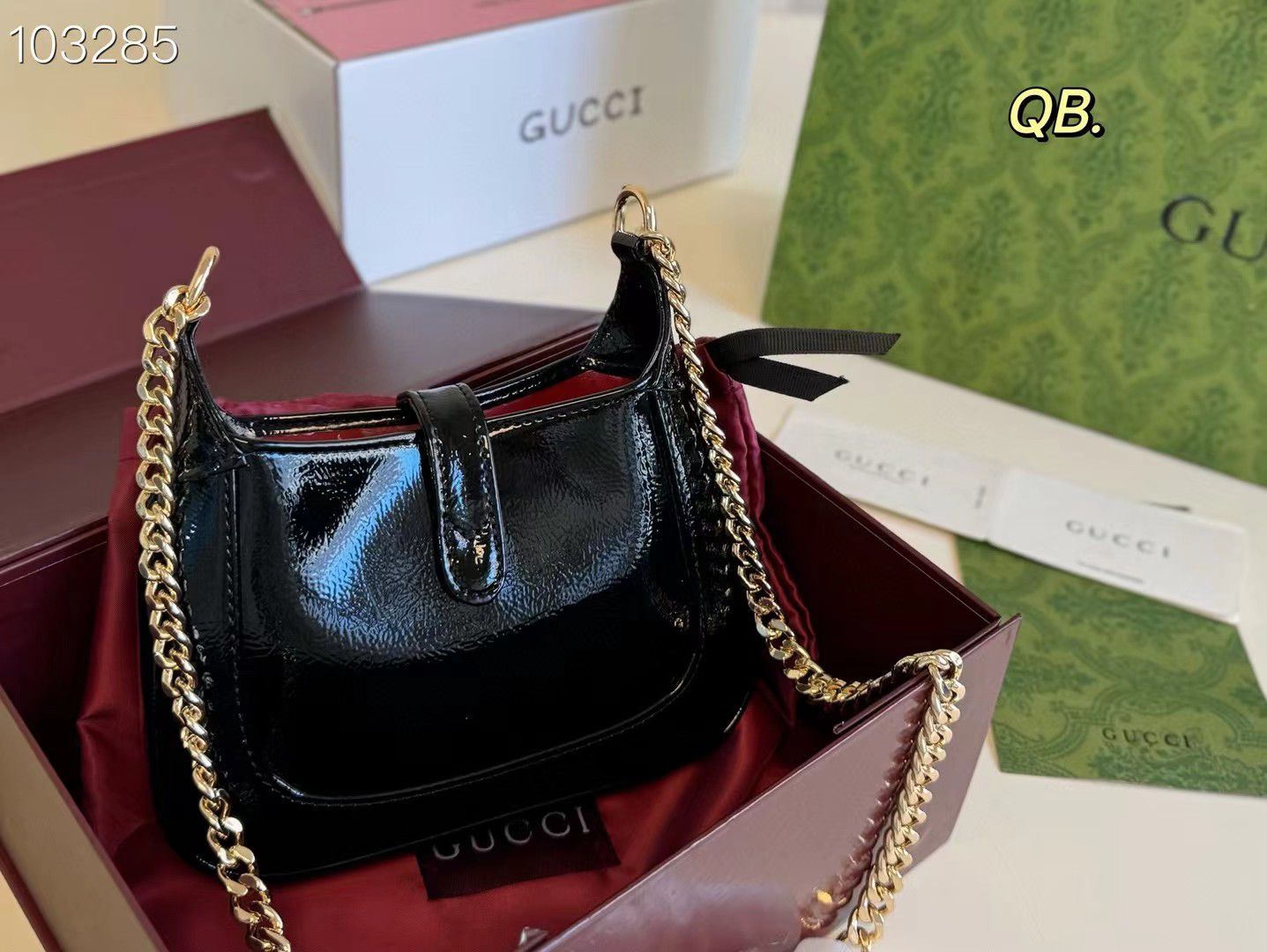 ZEVIRA'S G-U-C-C-I Jackie Notte Mini Shoulder Bag (Black)