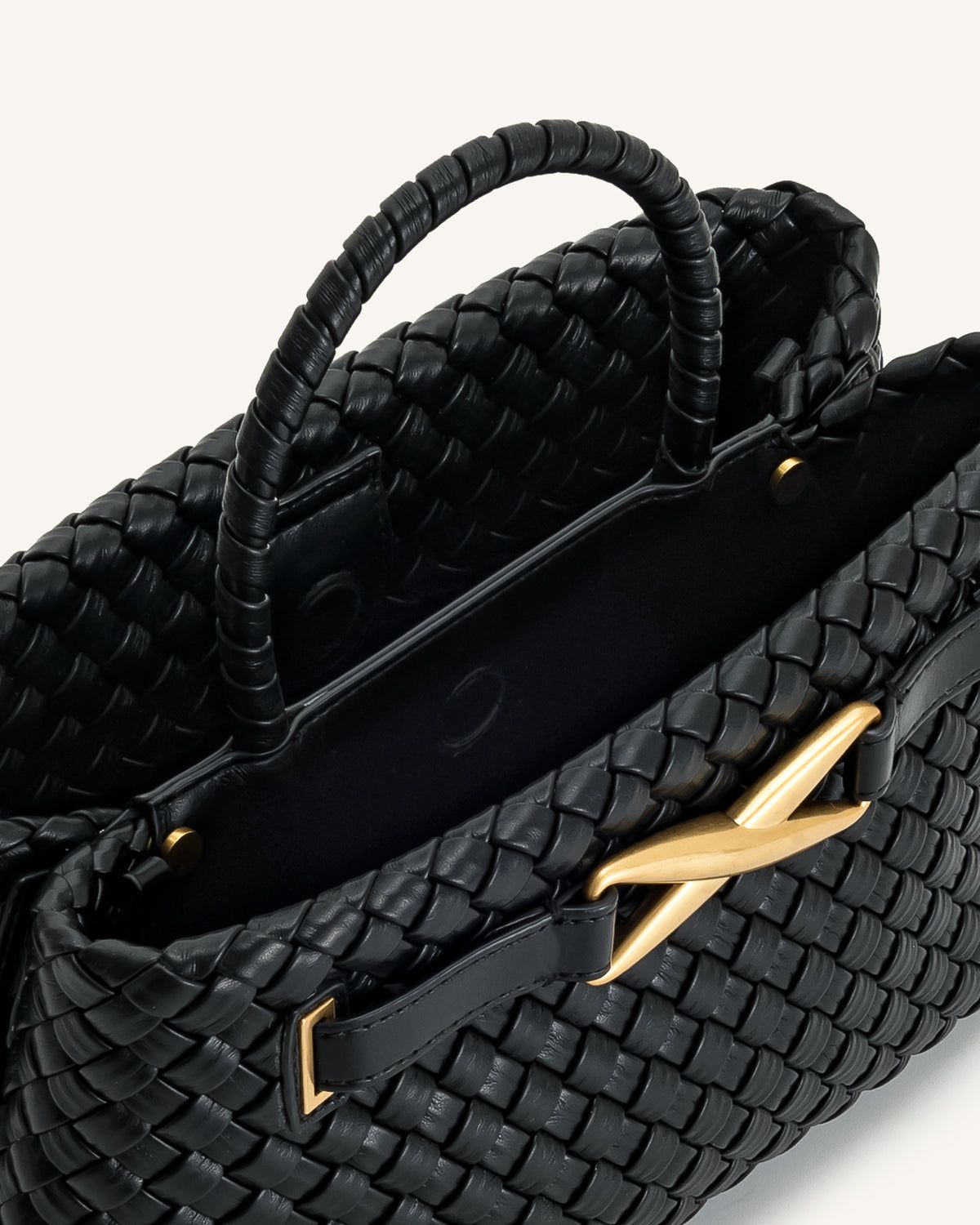 ZEVIRA'S J-W P-E-I Elora Woven Tote Bag 05 (Black)