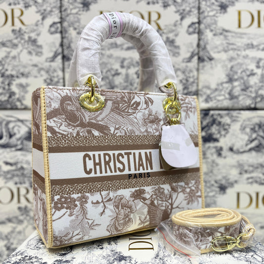 ZEVIRA'S C--D Elegant D-Lite Canvas Shoulder Bag (Fawn)