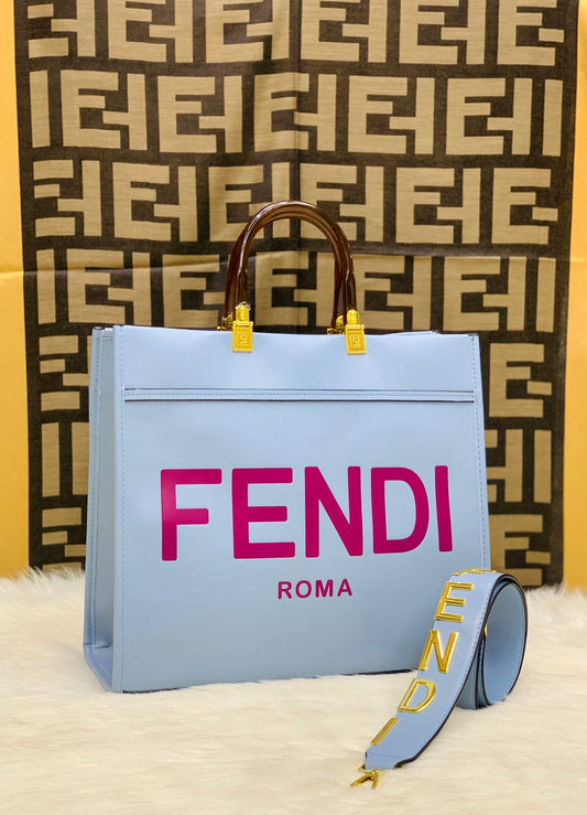 ZEVIRA'S Premium F-E-N-D-I Tote(Blue)