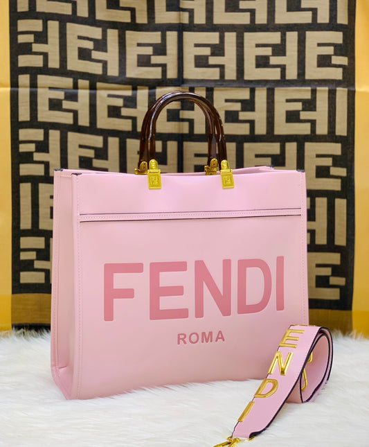 ZEVIRA'S Premium F-E-N-D-I Tote(Pink)