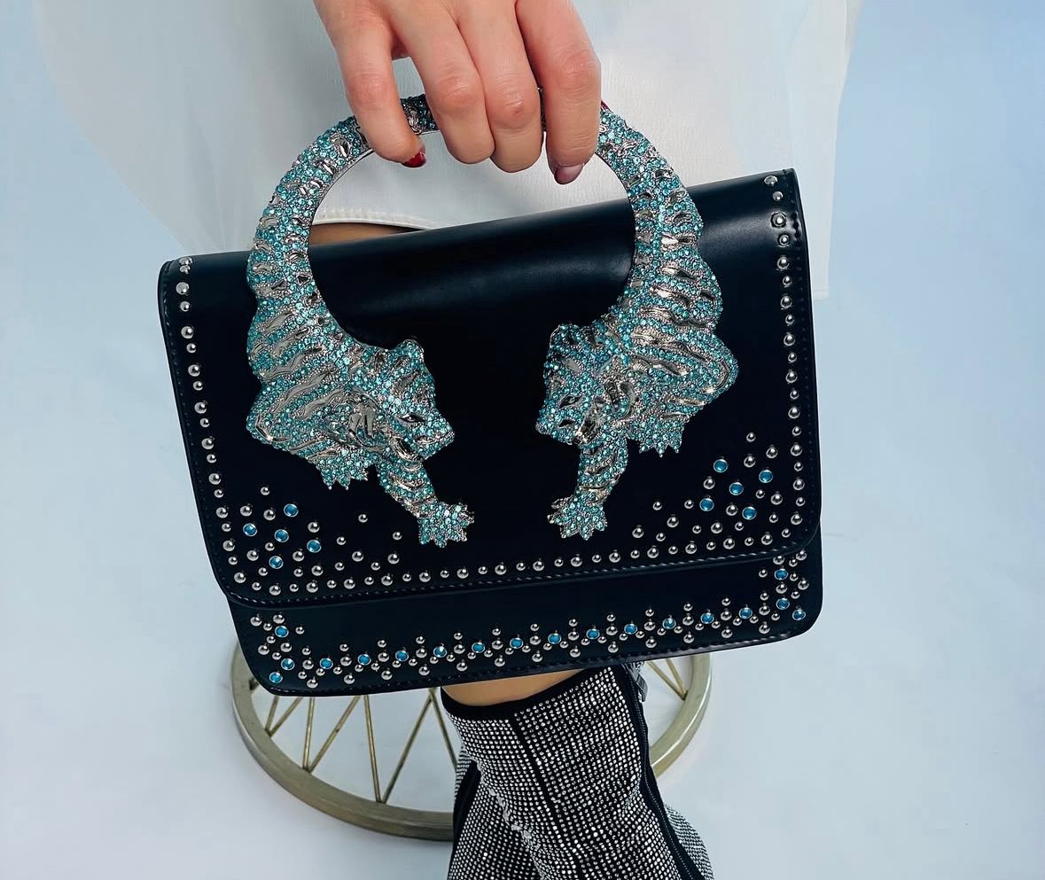 ZEVIRA'S ROAR CRYSTAL EMBELLISHED SHOULDER BAG 04