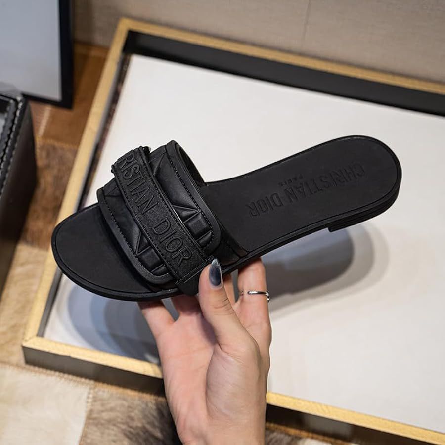 ZEVIRA'S C--D Imported Flat Rubber Slippers (Black)