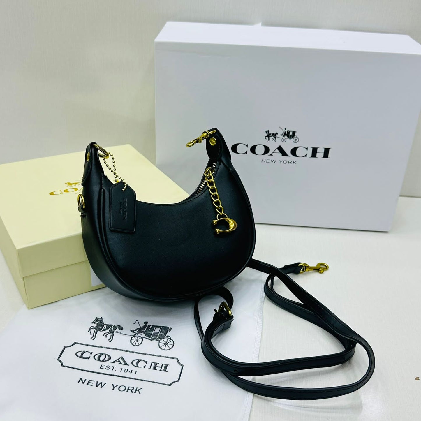 ZEVIRA'S C-O-A-C-H Jonie Crossbody Bag (Black)