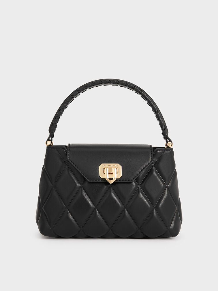 ZEVIRA'S CK Arwen Quilted Braided-Strap Top Handle Bag (2 Colors)