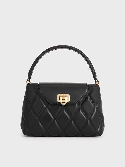 ZEVIRA'S CK Arwen Quilted Braided-Strap Top Handle Bag (2 Colors)